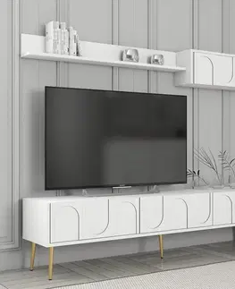 TV skrinka / Obývacia stena Lyon 2 - White, Gold
