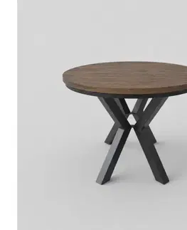 Femix Rozkladací jedálenský stôl CONVI 100/140x77 cm dub lefkas/čierna 8590828054375