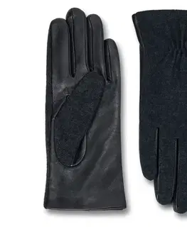 Kožené rukavice zo zmesi materiálov