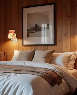 Nástenná lampa ROZANO biela 1x40W E27 kvetinové tienidlo