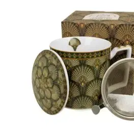 Porcelánový hrnček so sitkom a krytom Verdigo 400 ml