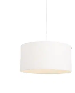 Moderné závesné svietidlo biele s bielym tienidlom 50 cm - Combi 1