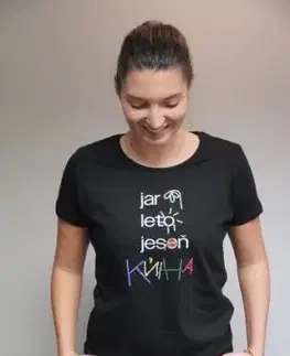 Dámske tričko "Jar, Leto, Jeseň, Kniha", veľkosť XS