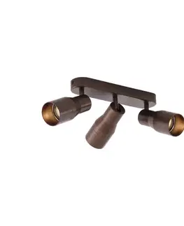 Zaoblené stropné bodové svetlo tmavá bronz GU10 50 mm 3-svetlo - Stanley