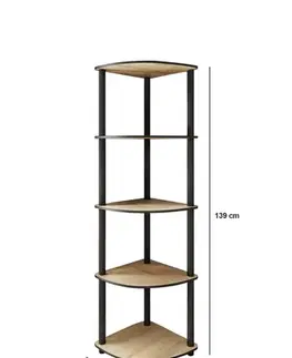Knižnica Bookcase 5 Corner - Oak