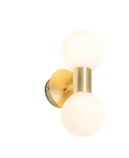 Moderná nástenná lampa zlatá IP44 2-svetlá - Cederic