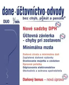 Dane účtovníctvo odvody 1 2025 - Nové sadzby DPH pre rok 2025