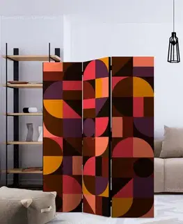 Paraván Geometric Mosaic (Red) Dekorhome