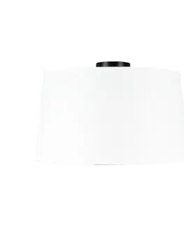 Stropné svietidlo matná čierna s bielym tienidlom 45 cm - Combi