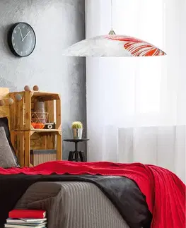 Závesná stropná lampa s pružinovým e27 červeným osvetlením