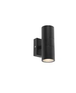 Vonkajšia nástenná lampa čierna 2-svetlá IP44 - Duo