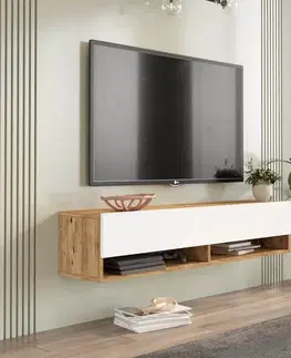 závesný TV stolík FREY 11, farba borovica + biela