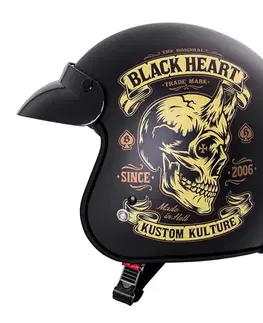 W-TEC Black Heart V541 Black Heart Skull, čierna lesk - S (55-56)