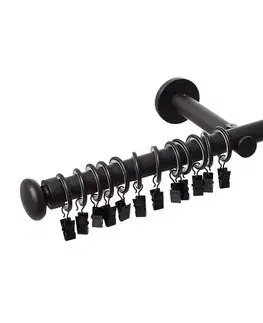 Dekoria Jednoduchá garniža Modern black matt 160cm, 160 cm 