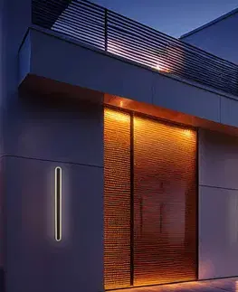Vonkajšia nástenná lampa STICK L-120 čierna 36W opálové tienidlo IP65