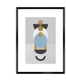 Dekoria Plagát Geometric Shapes II, 30 x 40 cm, Ramka: Czarna