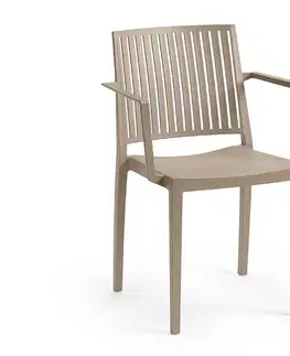 Plastové kreslo s podrúčkami HELSINKY (rôzne farby) béžová