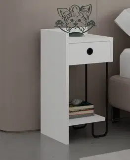 Nočný stolík Sirius Left - White v2