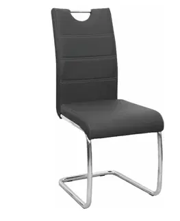 KONDELA Abira New jedálenská stolička čierna / chróm