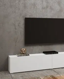 EMMA 40 moderný tv stolík biela/ dub wotan