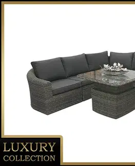 DEOKORK Ratanová modulová zostava BORNEO LUXURY pre 5 osôb (sivá)
