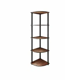 Regál Corner Walnut, 5 polic, L