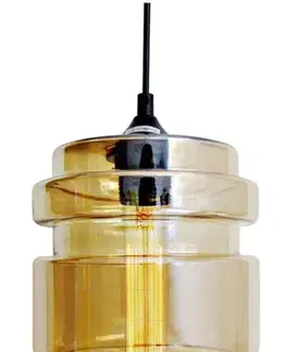 Závesná lampa z jantárového skla + žiarovka E27 60W Decorado