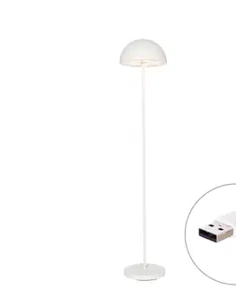 Vonkajšia stojaca lampa biela nabíjateľná 3-stupňovo stmievateľná - Keira