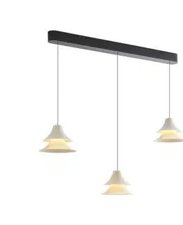 Závesná lampa čierna s béžovou farbou vrátane LED 3-stupňové stmievanie 3-svetlá Easylift - Witch