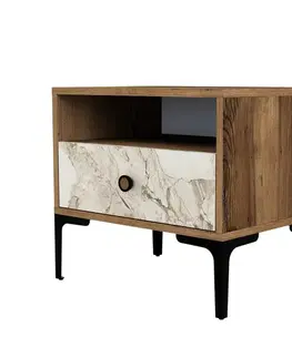 Nočný stolík Lizbon 531 - Walnut, White