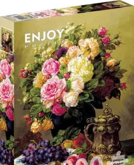 Puzzle Jean-Baptiste Robie: Still Life with Roses 1000 Enjoy