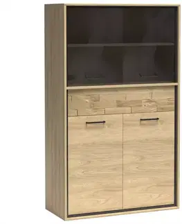Vitrína M5 Mediolan Doska Natural Hikora