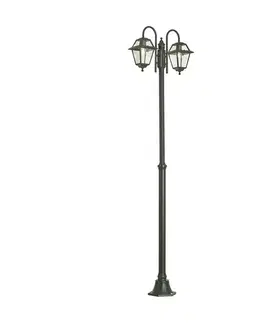 Klasická vonkajšia lampa tmavozelená 235 cm 2-svetlá IP44 - Berta
