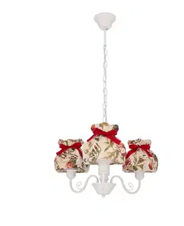 Závesná lampa ROZANO biela 3x40W E27 kvetinové tienidlo