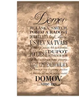 Obraz s textom v ráme - Domov sme my, Hnedá slnečnica