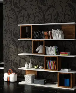 Knižnica Wind White Walnut
