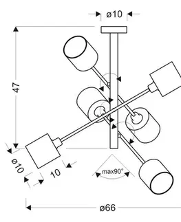Závesná stropná lampa v saténovo-niklovom prevedení, 6x40W, Sax