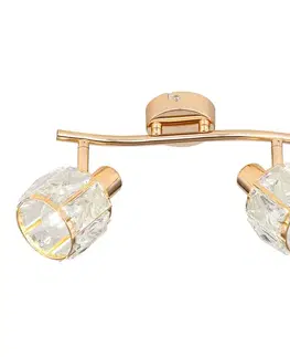 Stropná lampa Dubaj ružové zlato krištáľové tienidlo priehľadné
