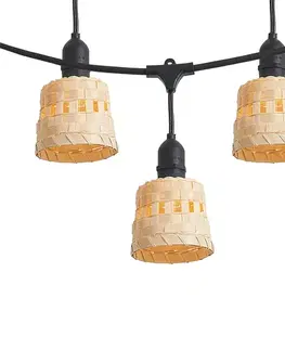 Bambusové svetelné reťaze so zástrčkou 8m vrátane LED 10-svetiel IP44 - Ibiz