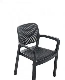 DEOKORK Záhradná ratanová zostava KARA MINI 1+4 (antracit)