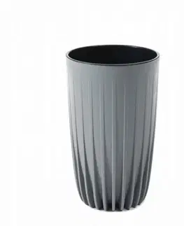 Kinekus Kvetináč plastový, priemer 300mm, MIRA, sivý, výška 515mm, s vložkou