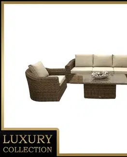 DEOKORK Ratanová modulová zostava BORNEO LUXURY pre 5 osôb (hnedá)