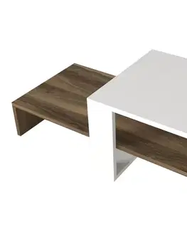 Konferenčný stolík Chain - White, Walnut