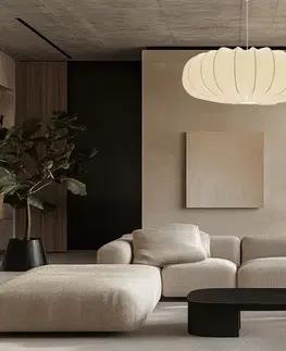 Škandinávska závesná lampa CAFEE' - s krémovým tienidlom v latte 66 cm - moderné stropné osvetlenie do obývačky a jedálne E27