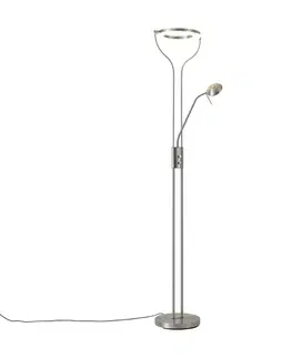 Moderná stojaca lampa oceľ s čítacím ramenom vrátane LED a stmievača - Divo