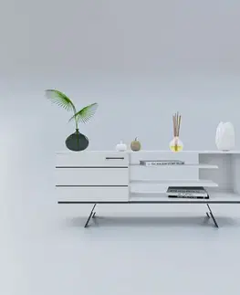KAROLINE televízny stolík, biely