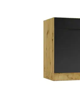 Artstolk Kuchynská linka ISABEL B | 200 cm dub artisan/čierna