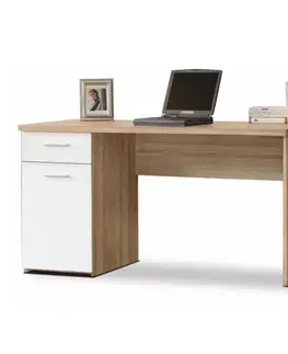 KONDELA Egon pc stolík dub sonoma / biela