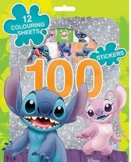 100 samolepiek s maľovankovými listami Lilo & Stitch