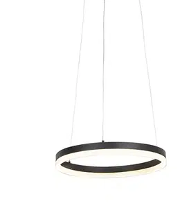 Dizajnové závesné svietidlo čierne 40 cm vrátane LED 3-stupňové stmievateľné - Anello